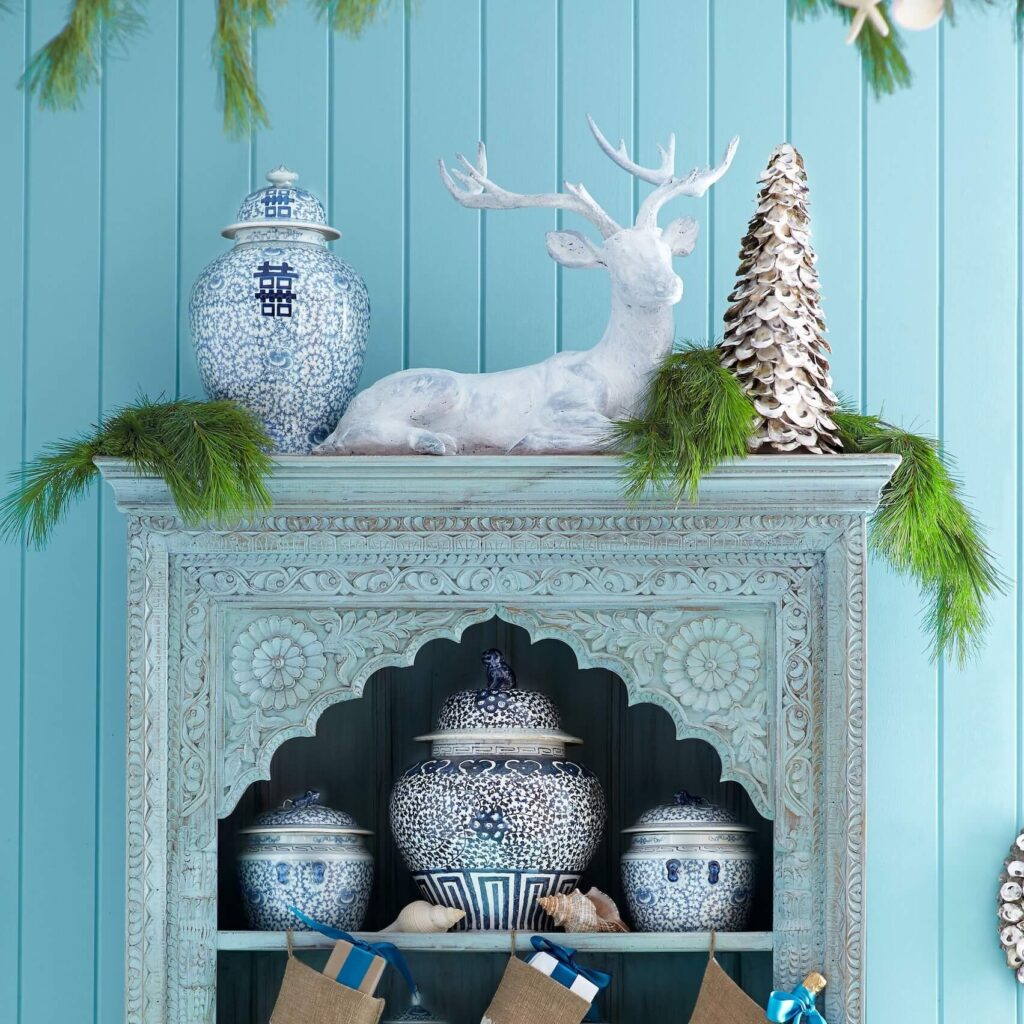 Blue and White Christmas Decor Ideas to Try 14