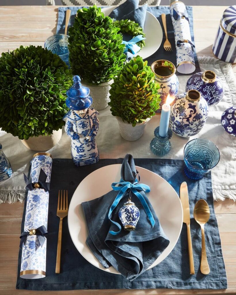 Blue and White Christmas Decor Ideas to Try 26