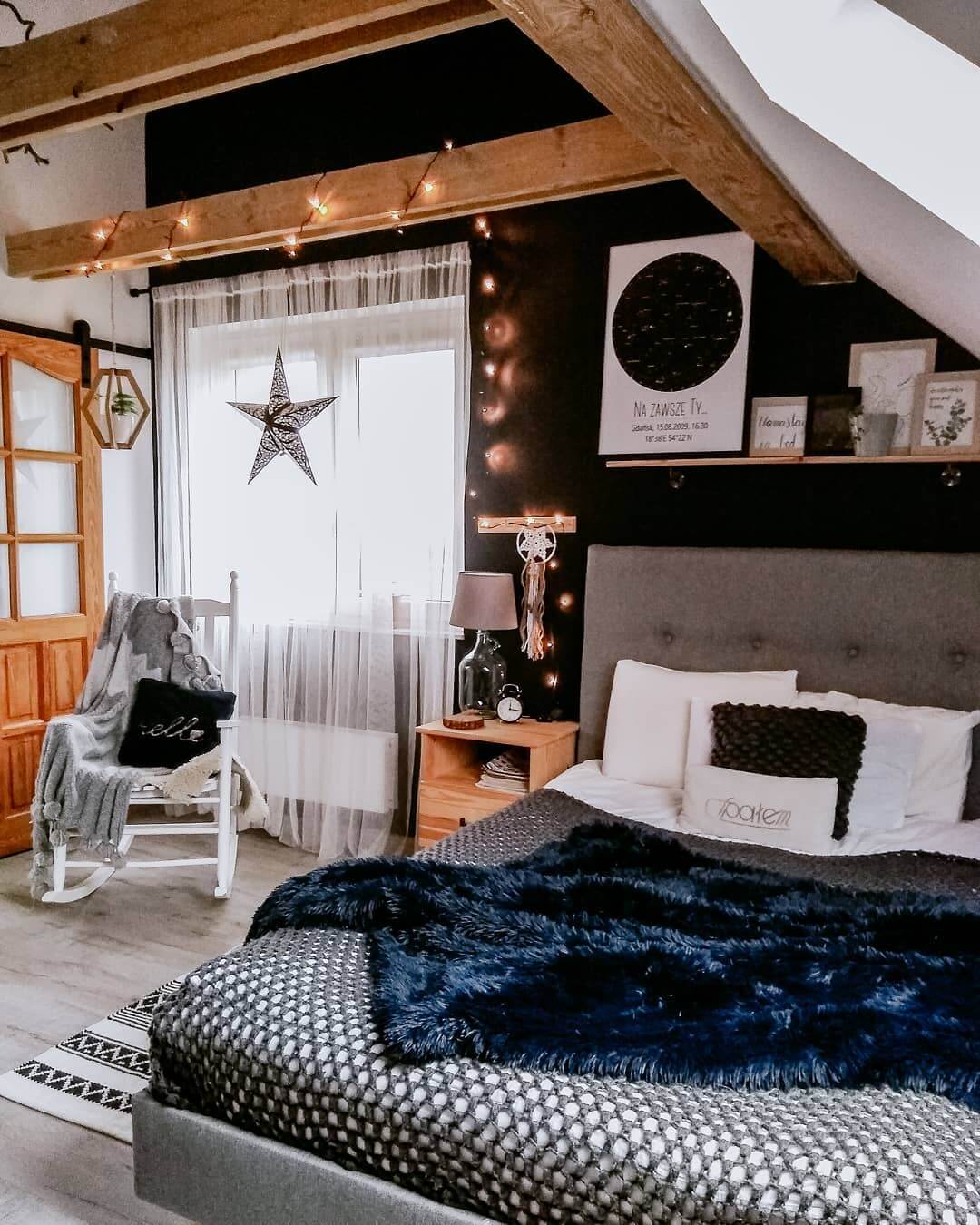 Modern Black Accent Wall Bedroom Inspiration 16