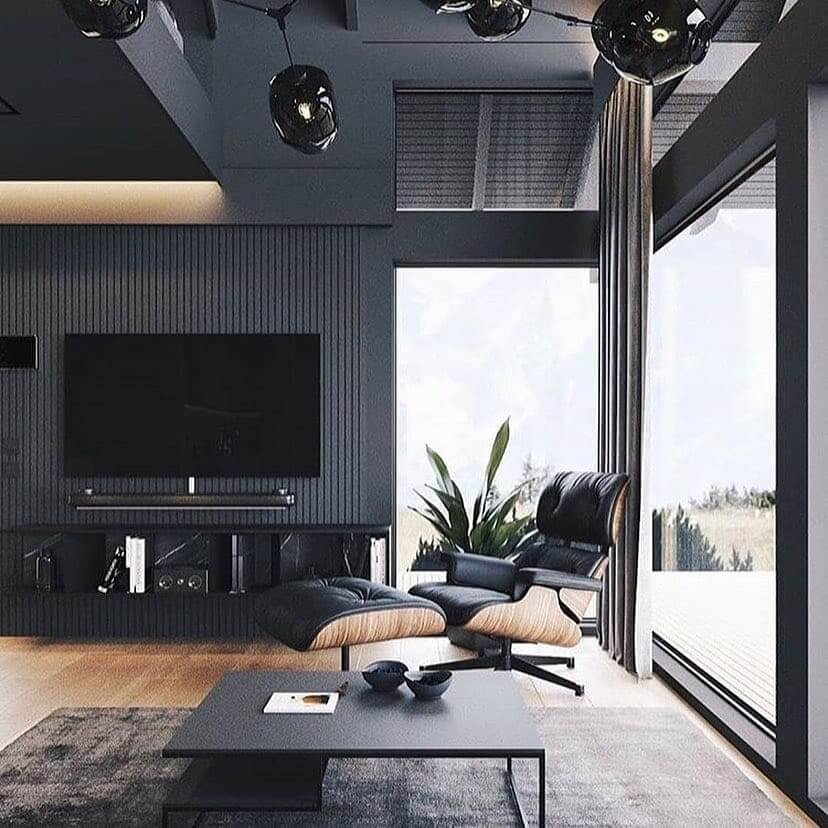 Modern Black Accent Wall Bedroom Inspiration 2