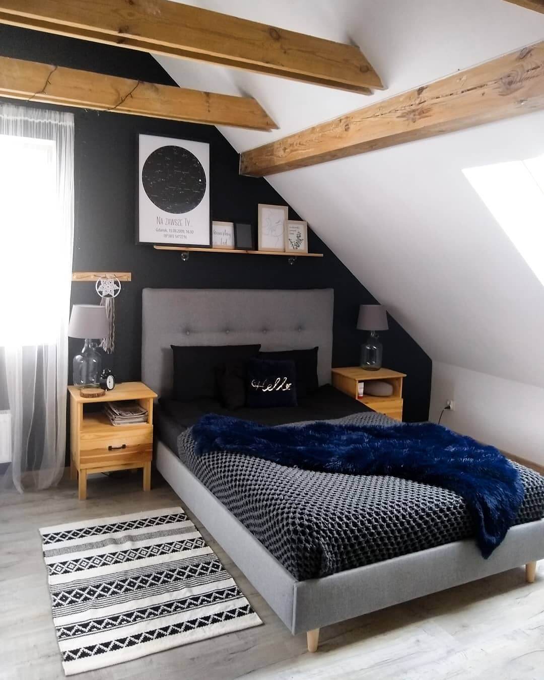 Modern Black Accent Wall Bedroom Inspiration 22