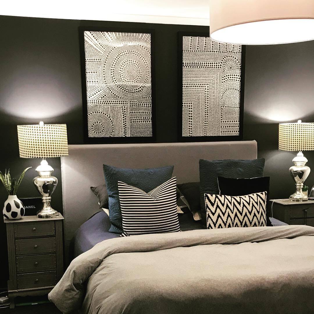 Modern Black Accent Wall Bedroom Inspiration 6