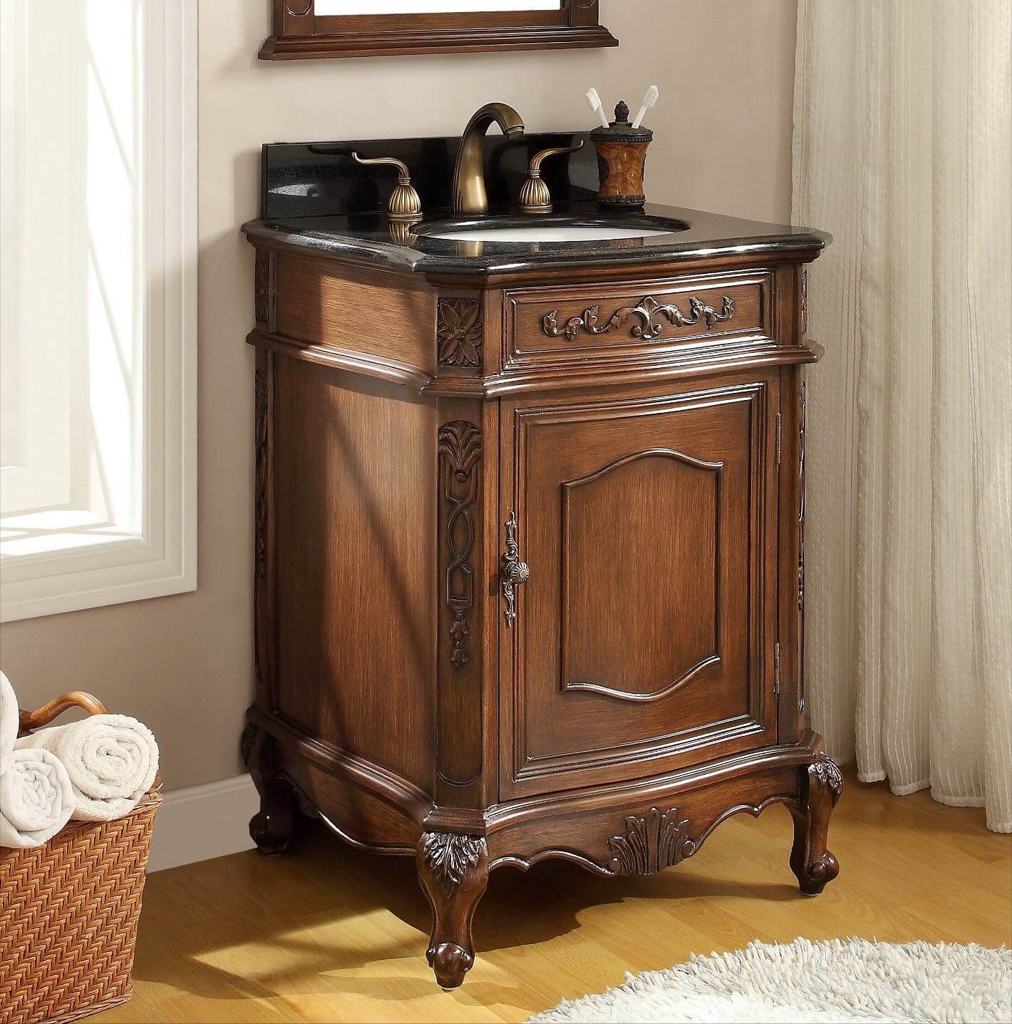 Warm & Inviting Brown Vanity Bathroom Ideas 1