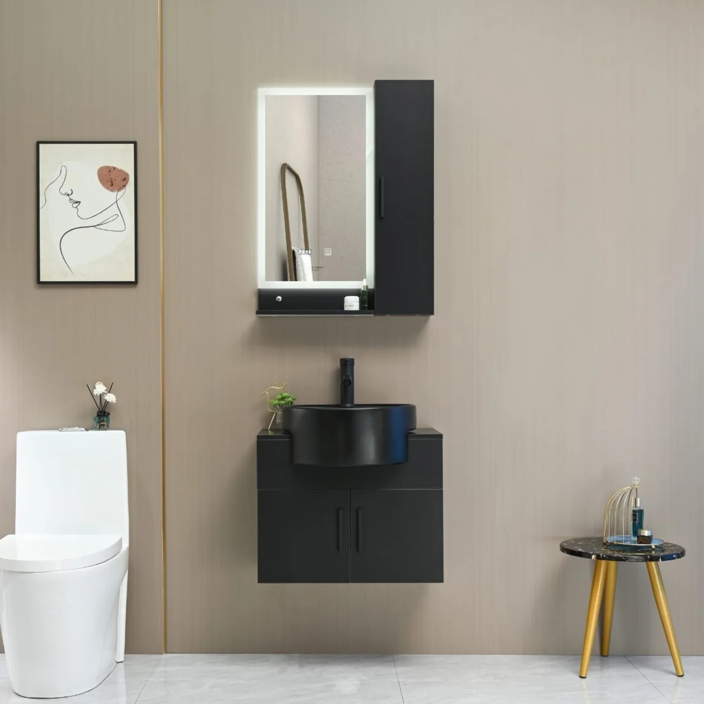 Black Vanity Bathroom Ideas for Stylish Modern Spaces 12