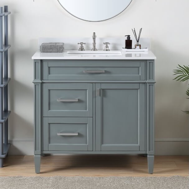 Stylish Gray Vanity Bathroom Ideas for a Modern Look 22