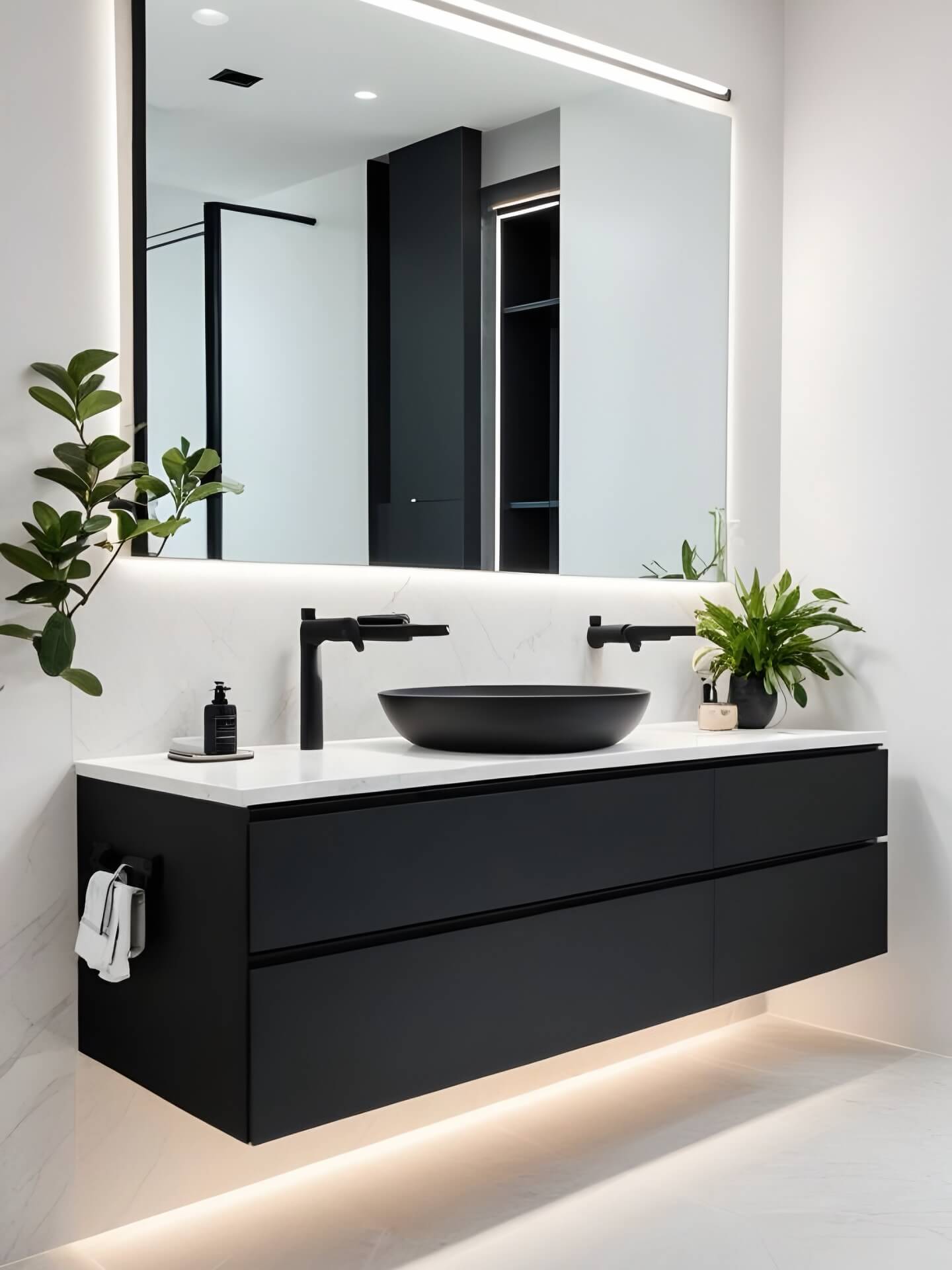 Black Vanity Bathroom Ideas for Stylish Modern Spaces 3