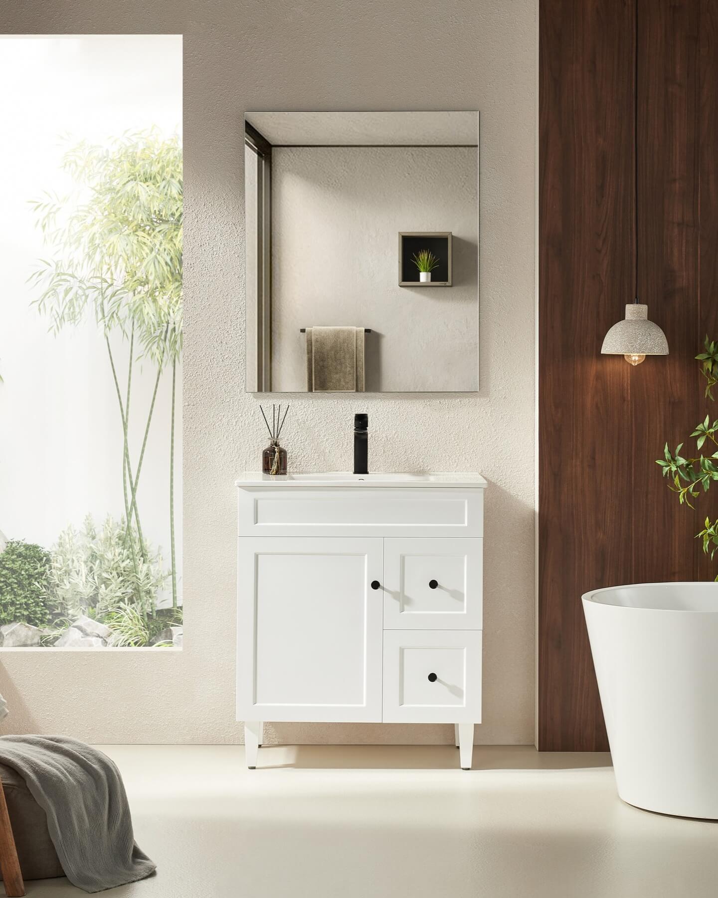 Elegant White Vanity Bathroom Ideas 4