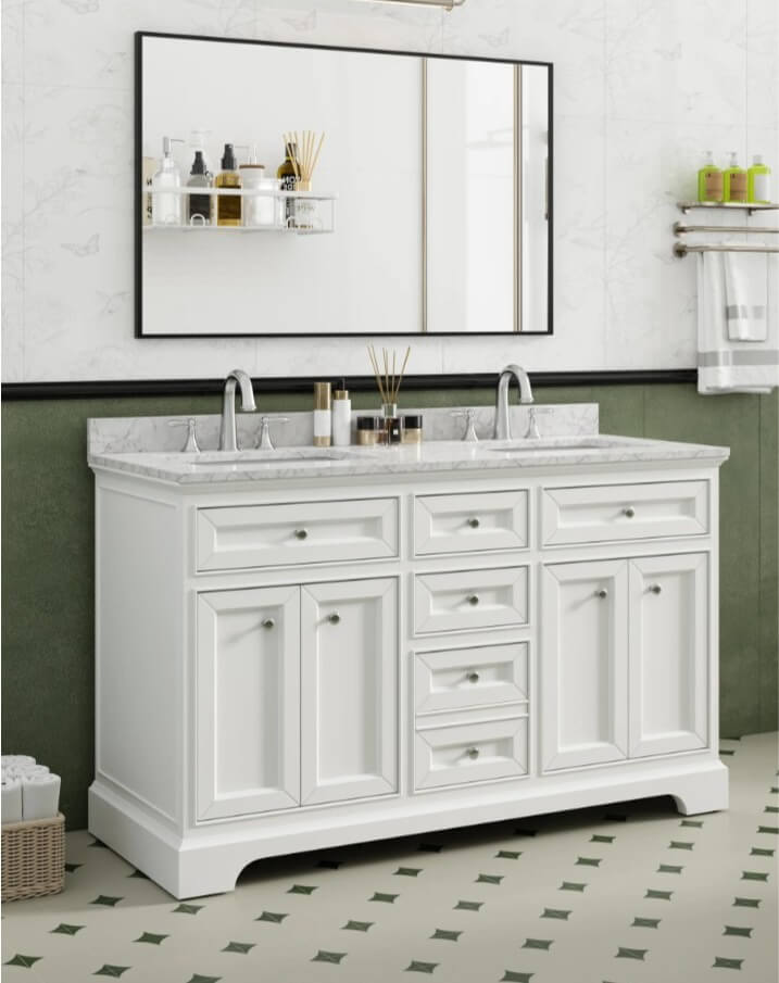 Elegant White Vanity Bathroom Ideas 6