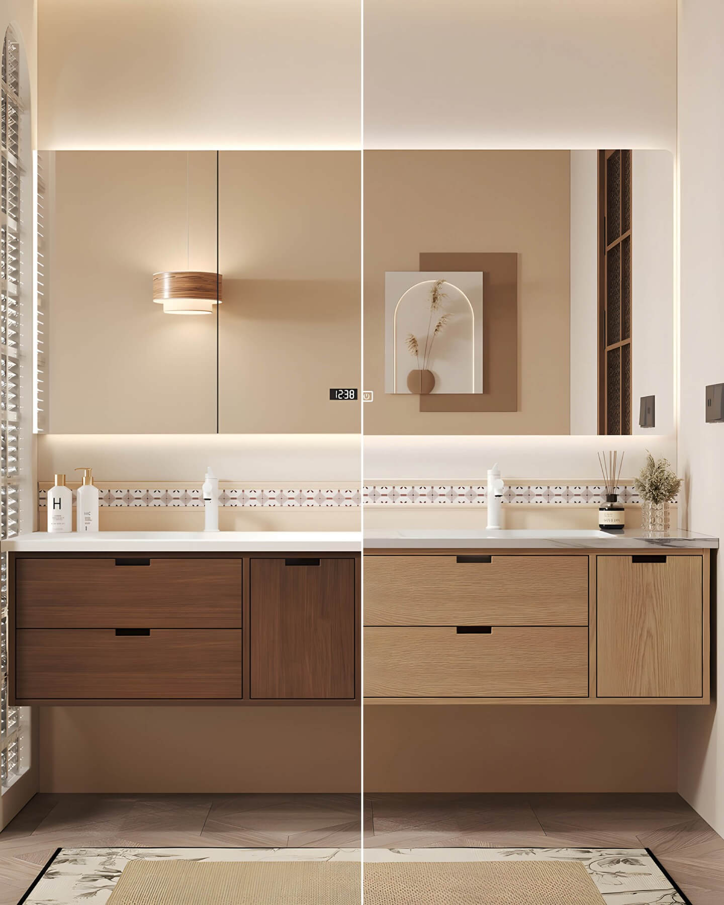Warm & Inviting Brown Vanity Bathroom Ideas 9