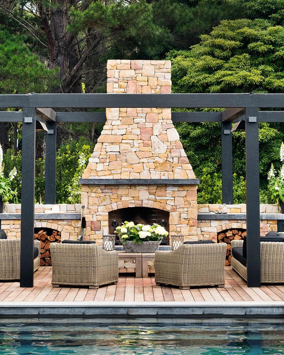 Enchanting Outdoor Fireplace Ideas to Elevate Your Backyard Oasis 11