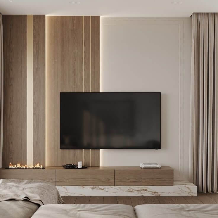 Transform Your Space: Innovative Modern Living Room TV Wall Ideas 10