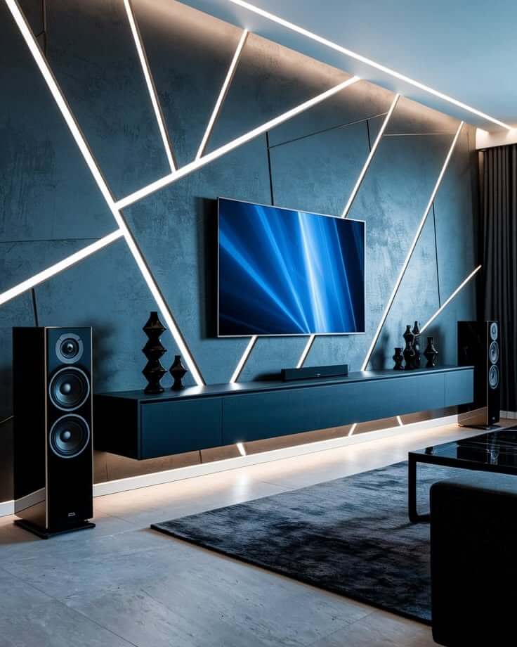 Transform Your Space: Innovative Modern Living Room TV Wall Ideas 12
