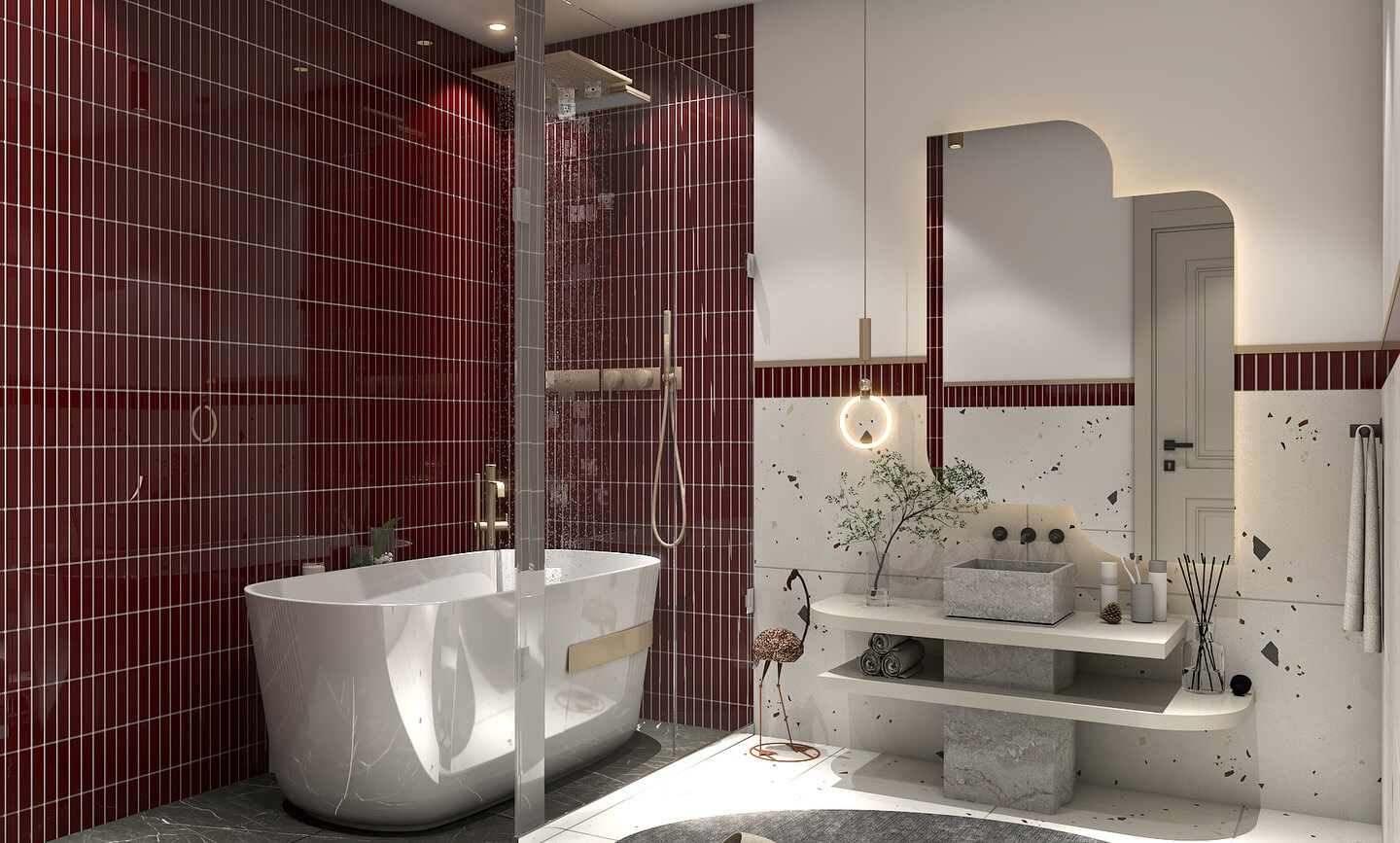 Transform Your Space: Brilliant Red and Black Bathroom Design Ideas You Need to See 16