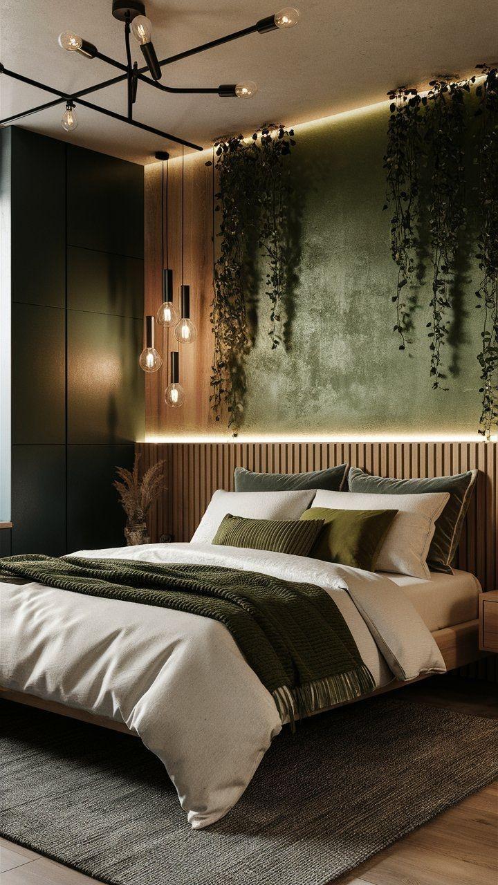 Transform Your Space: Enchanting Green and Sage Boho Bedroom Ideas 16