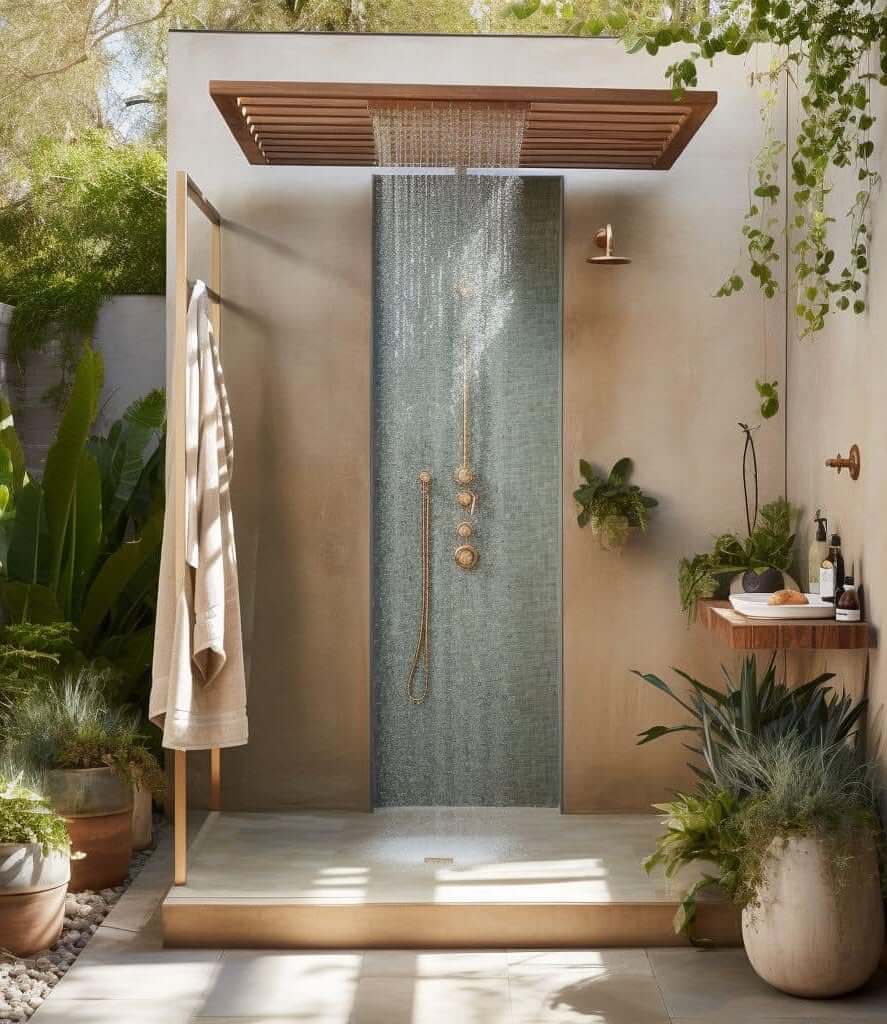 Transform Your Backyard Bliss: Creative Outdoor Shower Ideas 3