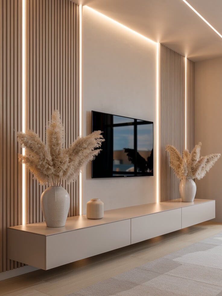 Transform Your Space: Innovative Modern Living Room TV Wall Ideas 4