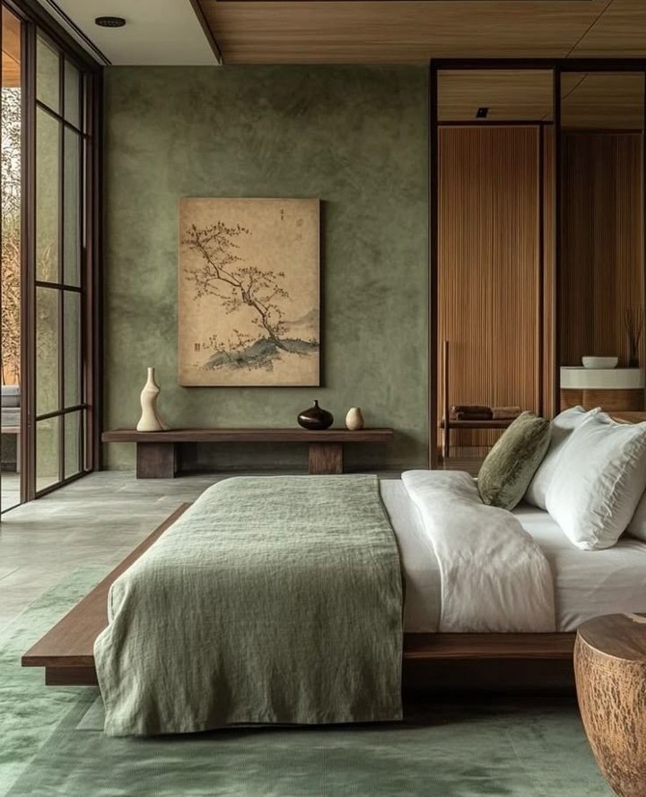 Transform Your Space: Enchanting Green and Sage Boho Bedroom Ideas 5