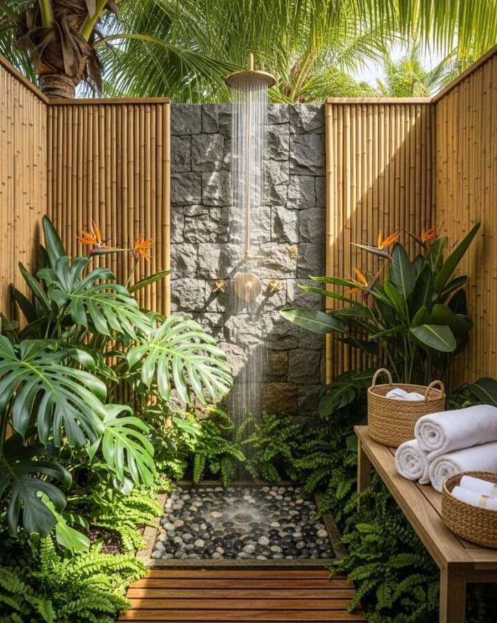 Transform Your Backyard Bliss: Creative Outdoor Shower Ideas 7